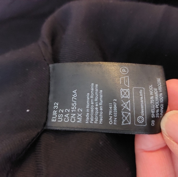 BALMAIN x hm wool coat. dark purple with classic gold buttons. Size 2 - Picture 2 of 7